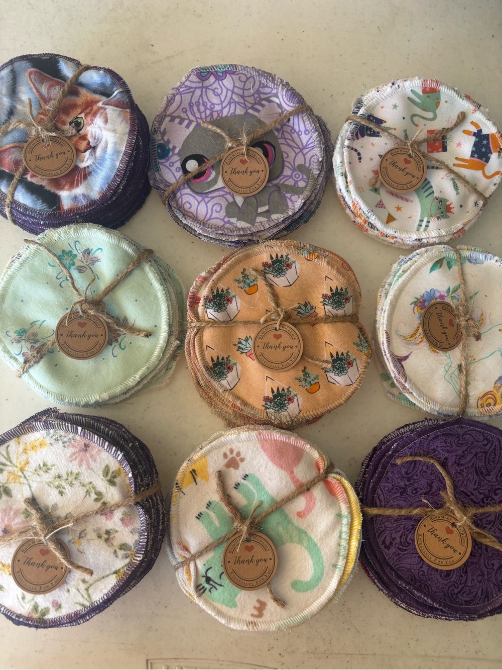 Reusable Kids Fabric Face Rounds - Assorted Pastel Prints
